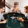 Vilobos Foldable Poker Table 8 Players Poker Table Folding Texas Holdem Poker Card Table Casino Games Blackjack Baccarat Stainless Steel Cupholder-Green view 2