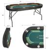 Vilobos Foldable Poker Table 8 Players Poker Table Folding Texas Holdem Poker Card Table Casino Games Blackjack Baccarat Stainless Steel Cupholder-Green view 3