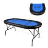 Vilobos Foldable Poker Table 8 Players Poker Table Folding Texas Holdem Poker Card Table Casino Games Blackjack Baccarat -Blue view 1