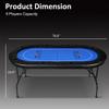 Vilobos Foldable Poker Table 8 Players Poker Table Folding Texas Holdem Poker Card Table Casino Games Blackjack Baccarat -Blue view 3