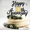 Gold Glitter 10th Wedding Anniversary Cake Topper - For 10 years Anniversary Party & Birthday Decorations (10) view 4