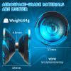 FETESNICE Yoyo Professional Responsive yo yo for Kids Beginner, Dual Purpose Metal Yo-yos, Unresponsive Yo yo for Advanced Yo-yo Players with 10 Strings + Bag + Glove(Black-Blue) view 3