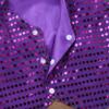 XUNZOO Kids Boys Girls Glittery Sequined Vest Jacket Magician Cosplay Costumes Stage Performance Waistcoat Purple 10-12 Years view 4
