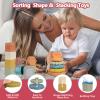 BYFWH Shape Sorter for Toddler 1-3, 5 in 1 Montessori Baby Toys for Infants 6-48 Months, Sorting & Stacking Toy for Fine Motor Skills, Sensory Learning Set with Rings Link, Birthday Gift view 3