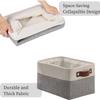 ADAGA [3-Pack] 38CM Large Nursery Storage Baskets, Foldable Canvas Storage Basket,Collapsible Storage Open Basket Bin Set ,Linen Storage Cube Box Toy Baskets with Handles view 3