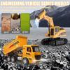 Remote Control Excavator and Dump Truck Toy Set - RC Construction Vehicles Toy with Barricades, Road Signs, Simulated Rocks, Lights and Sounds, Birthday Gifts for Toddlers 3-12 year Boys Girls view 2