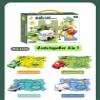 Christmas Stocking Stuffer 4 Sets 4in1 Puzzle Racer Kids Car Track Set,4 Theme Puzzle Racer Car Track Set Puzzle Track Car Play Set Puzzle Raceway Car Track Preschool Gifts for Kids Birthday Gift view 2