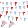 VitalCozy 4 Pcs 131 ft Baseball Pennant Banners Party Decorations Triangle Baseball Flags Garland Bunting for American Ball Sport Game Decor Birthday Camp BBQ Party Supplies Home Outdoor Hanging view 1