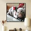 1000 Pieces Jigsaw Puzzles for Adults Toy Mini Pig On A Piano Wooden Puzzle Cute Piggy Challenge Puzzle Game for Youth Childen Home Wall Decoration Preschool Toy Best Gift view 3