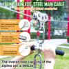 Zip Lines for Kids and Adults Outdoor Up to 500 Lbs, 304 Stainless Steel 120FT Zipline Kits for Backyard with Thickened 1/4" Wire Rope, Removable Pulley, Outdoor Playground Equipment view 3