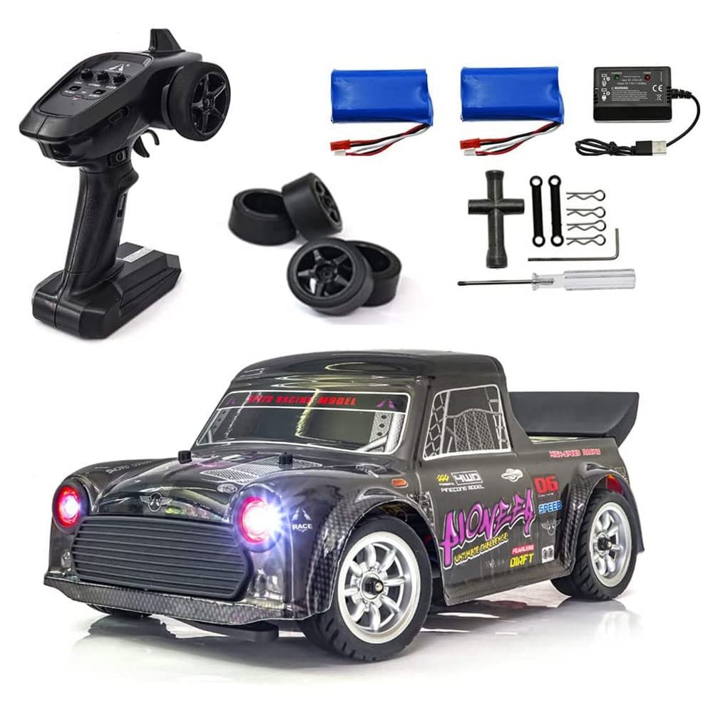 QIYHBVR Brushless RC Cars 70km/h 4WD High Speed Remote Control Car for Adults All Terrain Rally Truck 2.4GHZ Hobby Grade Vehicles with 4PCS Replacement Tires Adjustable Car Lights