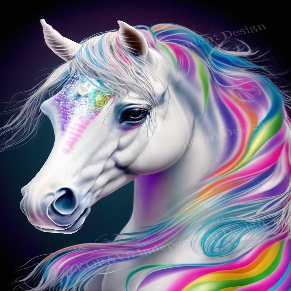 Happy Rainbow Horse Rounded Corner Wooden Puzzle - 1000 Piece Puzzle for Adults and Seniors - Fun Wall Art - Unique Gift - Great Gift for Puzzle Lovers