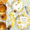 APOWBLS First Bee Day Birthday Party Decorations Tableware - Bumble Bee 1st Birthday Party Supplies, Plate, Napkin, Tablecloth, Fork | Serves 24 view 3