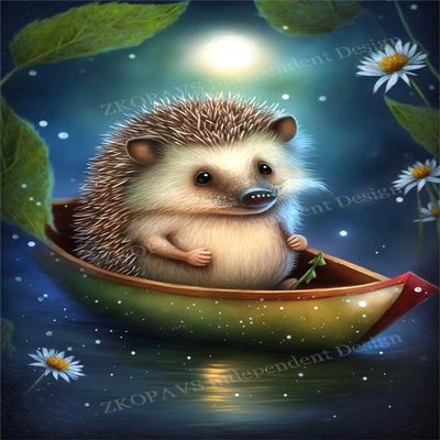 35 Pieces Puzzle for Adults Hedgehog'S Dream Sailboat - Safe Wooden, Hi-Definition Printing Beautiful Drawings, Spend The Winter Vacation and Beautiful Christmas, Elevate Yourself Gift Decor