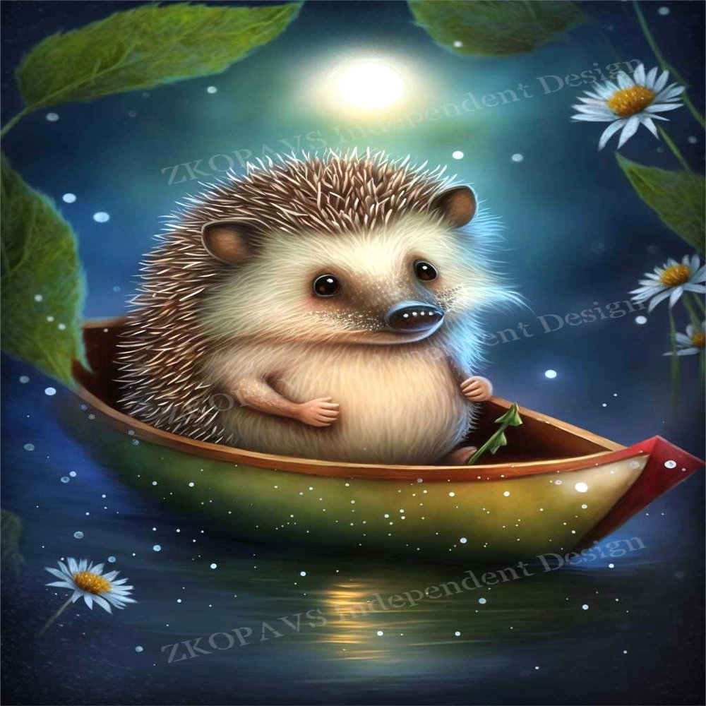 35 Pieces Puzzle for Adults Hedgehog'S Dream Sailboat - Safe Wooden, Hi-Definition Printing Beautiful Drawings, Spend The Winter Vacation and Beautiful Christmas, Elevate Yourself Gift Decor