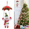 Tyenaza Christmas Hanging Ornament, Christmas Parachute Snowman Pendant Christmas Hanging Decoration, Lovely Pendant Parachute Santa Claus Doll for Home Indoor Outdoor Holiday Party view 4
