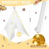 3pcs Teepee Tent with 10FT String Lights for Kids, Canvas Teepee Play Tent, Indoor & Outdoor Playing Tents with for Girls & Boys Party Indoor Outdoor Games (White) view 3