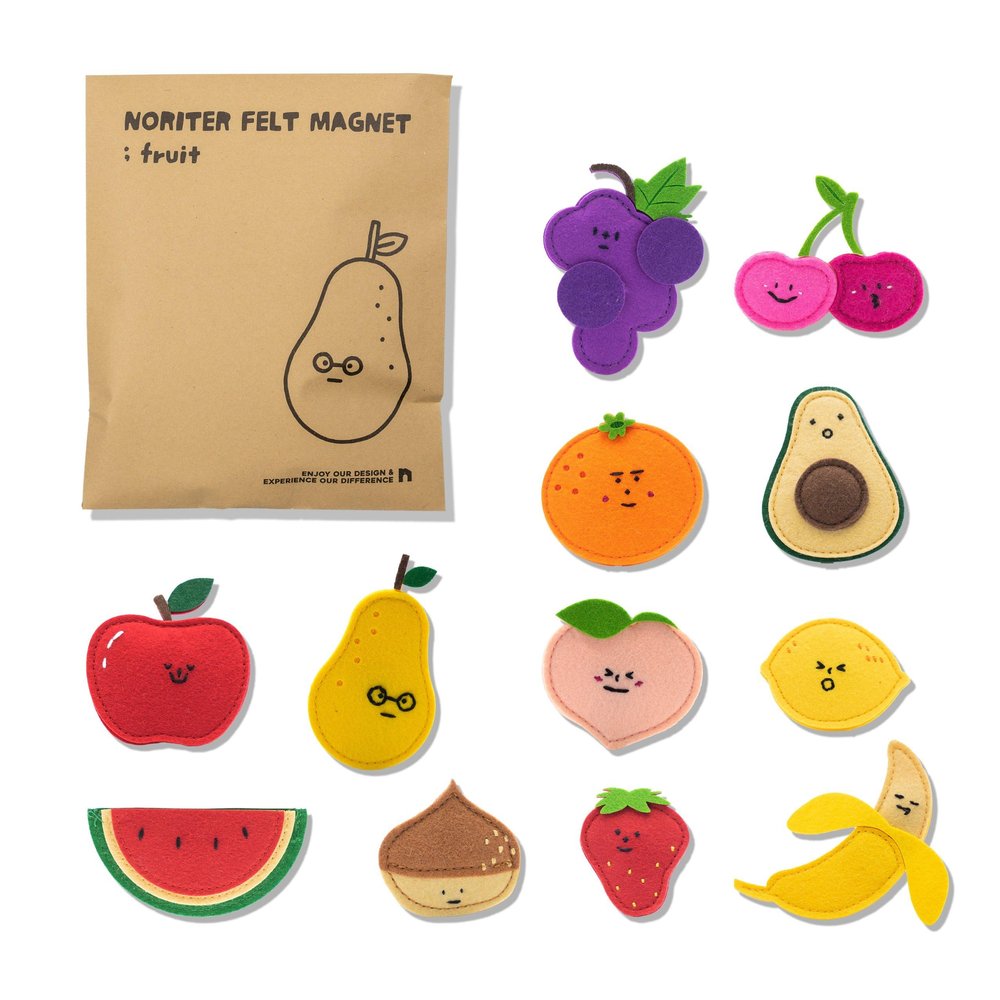 NORITER PROJECT - Magnetic FeltsFruit Series12 pcs Storytelling ToyHand-madeSafe for Kids : Double-Layered Felt with Concealed MagnetsLearning Fine Motor SkillsGifts for Girls & Boys