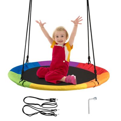 40'' Flying Saucer Tree Swing Indoor Outdoor Play Set Swing for Kids Colorful