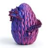 Flavery 3D Printed Dragon Egg- Red Blue - Surprise Easter Egg with Flexible Crystal Dragon Inside, Easter Basket Stuffers, 3D Printed Gift Toy, Desk Executive Pet, Figurine Decor(12 Dragon) view 1
