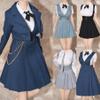 1/6 Scale Female Clothes,Female Double Shoulder Skirt High Waisted Skirt Pleated Skirt Dress Clothing for 12inch PH TBL JO Action Figure Body (1pc Waisted Skirt-Long Verison-Dark Blue) view 2