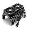Aluminum Alloy Brushless Motor Heatsink Dual Cooling Fan Rapid Cooling RC Parts for TRAXXAS X-Maxx 1/5 RC Car, Black view 1