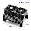 Aluminum Alloy Brushless Motor Heatsink Dual Cooling Fan Rapid Cooling RC Parts for TRAXXAS X-Maxx 1/5 RC Car, Black view 2