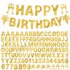129Pcs DIY Custom Letter Banner Glitter Customizable Banner Kit 0-9 Numbers DIY Kids Happy Birthday Letters Light Rope Personalized Banners for Wedding Birthday Party Decorations Supplies(Shiny Gold) view 1