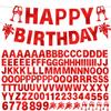 129Pcs Glitter Customizable Banner Kit DIY Custom Letter Banners Happy Birthday Letters 0-9 Numbers Anniversary Valentine's Day Personalized Banner Wedding Birthday Party Decoration Supplies(Shiny Red) view 1
