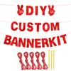 129Pcs Glitter Customizable Banner Kit DIY Custom Letter Banners Happy Birthday Letters 0-9 Numbers Anniversary Valentine's Day Personalized Banner Wedding Birthday Party Decoration Supplies(Shiny Red) view 3