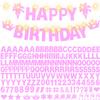 175Pcs DIY Custom Letter Banner Glitter Customizable Banner Kit 0-9 Numbers DIY Girls Happy Birthday Letters Personalized Banners for Wedding Birthday Party Decorations Supplies(Dazzling Light Pink) view 1