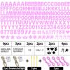 175Pcs DIY Custom Letter Banner Glitter Customizable Banner Kit 0-9 Numbers DIY Girls Happy Birthday Letters Personalized Banners for Wedding Birthday Party Decorations Supplies(Dazzling Light Pink) view 2