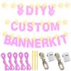 175Pcs DIY Custom Letter Banner Glitter Customizable Banner Kit 0-9 Numbers DIY Girls Happy Birthday Letters Personalized Banners for Wedding Birthday Party Decorations Supplies(Dazzling Light Pink) view 3
