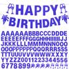 129Pcs Glitter Customizable Banner Kit DIY Custom Letter Banners DIY Happy Birthday Letters 0-9 Numbers Personalized Banner Decor Baby Shower Birthday Party Decorations Supplies(Dazzling Sapphire blue) view 1