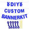 129Pcs Glitter Customizable Banner Kit DIY Custom Letter Banners DIY Happy Birthday Letters 0-9 Numbers Personalized Banner Decor Baby Shower Birthday Party Decorations Supplies(Dazzling Sapphire blue) view 3