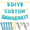 175Pcs Glitter Customizable Banner Kit DIY Custom Letter Banners DIY Boy Happy Birthday Letters 0-9 Numbers Anniversary Personalized Banner Wedding Birthday Party Decoration Supplies(Shiny Light Blue) view 3
