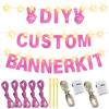 175Pcs Glitter Customizable Banner Kit DIY Custom Letter Banner DIY Girls Happy Birthday Letters 0-9 Numbers Anniversary Personalized Banners Wedding Birthday Party Decoration Supplies(Shiny Light Pink) view 3
