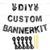 129Pcs Glitter Customizable Banner Kit DIY Custom Letter DIY Happy Birthday Letters 0-9 Numbers Anniversary Personalized Banner Decor For Wedding Birthday Party Decoration Supplies(Shiny Black) view 3