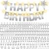 175Pcs Glitter Customizable Banner Kit DIY Custom Letter Banners DIY Happy Birthday Letters 0-9 Numbers Personalized Banner Decor For Wedding Birthday Party Decorations Supplies(Shiny Silvery)) view 1