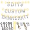 175Pcs Glitter Customizable Banner Kit DIY Custom Letter Banners DIY Happy Birthday Letters 0-9 Numbers Personalized Banner Decor For Wedding Birthday Party Decorations Supplies(Shiny Silvery)) view 3
