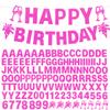 129Pcs DIY Custom Letter Banner Glitter Customizable Banner Kit 0-9 Numbers DIY Girls Happy Birthday Letters Valentine's Day Personalized Banners Birthday Party Decorations Supplies(Dazzling Rose Pink) view 1