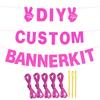 129Pcs DIY Custom Letter Banner Glitter Customizable Banner Kit 0-9 Numbers DIY Girls Happy Birthday Letters Valentine's Day Personalized Banners Birthday Party Decorations Supplies(Dazzling Rose Pink) view 3