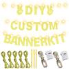 175Pcs DIY Letter Banner Glitter Customizable Banner DIY Happy Birthday Letters 0-9 Numbers Light Rope Kit Custom Personalized Banners Decor Birthday Party Decorations Supplies(Dazzling Champagne Glod) view 3