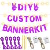 175Pcs DIY Custom Letter Banner Glitter Customizable Banner Kit 0-9 Numbers DIY Theme Happy Birthday Letters Personalized Banners for Wedding Birthday Party Decoration Supplies(Dazzling Purple) view 3