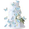 30pcs Blue Gold Butterfly Cake Topper Mixed Size Transparent 3D Waterproof Butterflies Cupcake Topper for Blue Birthday Wedding Cake Decorations Butterfly Party Wall Decorations view 1