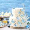 30pcs Blue Gold Butterfly Cake Topper Mixed Size Transparent 3D Waterproof Butterflies Cupcake Topper for Blue Birthday Wedding Cake Decorations Butterfly Party Wall Decorations view 2