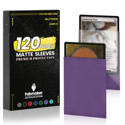 120Pack Card Sleeves for Trading Cards, Matte Card Sleeves Deck Card Protectors, Standard Perfect Shuffling, Baseball Card,Sports Cards,Game Card, 66x91mm, Purple