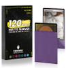 120Pack Card Sleeves for Trading Cards, Matte Card Sleeves Deck Card Protectors, Standard Perfect Shuffling, Baseball Card,Sports Cards,Game Card, 66x91mm, Purple view 1