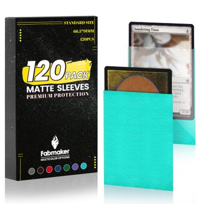 120Pack Card Sleeves for Trading Cards, Matte Card Sleeves Deck Card Protectors, Standard Perfect Shuffling, Baseball Card,Sports Cards,Game Card, 66x91mm, Mint Green