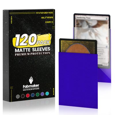 120Pack Card Sleeves for Trading Cards, Matte Card Sleeves Deck Card Protectors, Standard Perfect Shuffling, Sports Cards,Game Card, 66x91mm, Blue